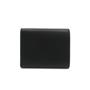 Balenciaga PAPIER Tri Compact Wallet Calfskin fold Black Leather